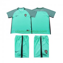 Camisola Portugal 2016 Retro Criança Equipamento Segundo Manga Curta